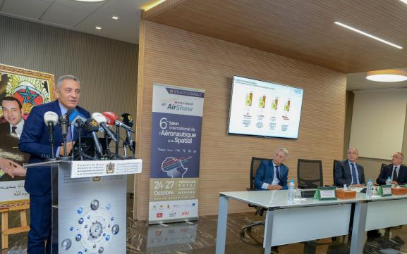 M. le Ministre Moulay Hafid El Alamy lors de la conférence de presse International Marrakech Air show 2018